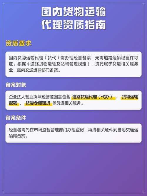 国内货物运输代理资质指南